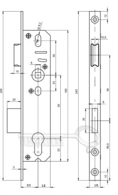Апекс 7000-30-Ni Замок врезной (м/о 30!!!)