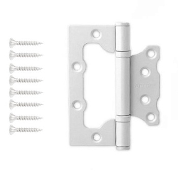 APECS петли 100*75*2,5-B2-Steel-W-накладная без врезки (белая)