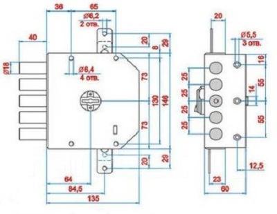 REX Эльбор 1.06.51 (3.12) Гранит Замок накладной, б/т, б/о