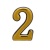 Цифра дверная АЛЛЮР большая "2" (золото) 