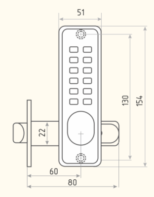 Нора-М Кодовый замок 201 (хром)