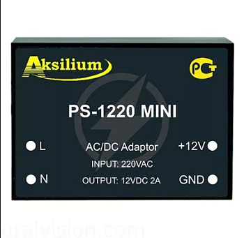Блок питания PS-1220 Mini: нерезервированный 12В, ном.вх. ток 2А, миниатюрный