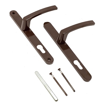 Комплект ручек для узкопроф. дверей 28/92, м/о 92мм (коричневый) 