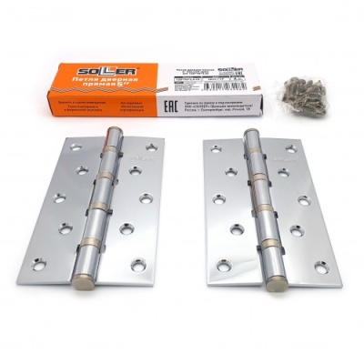 Петля Soller 5" сталь хром прям. (120*70*2,5)