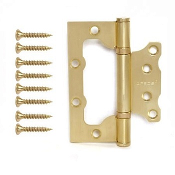 APECS петли 100*75*2,5-B2-Steel-GМ-накладная без врезки (мат.золото)