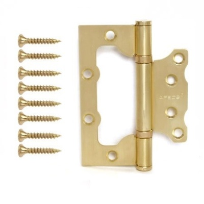 APECS петли 100*75*2,5-B2-Steel-GМ-накладная без врезки (мат.золото)