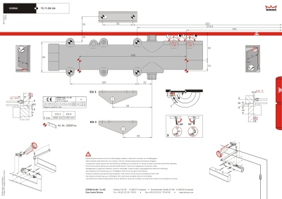DORMA Доводчик дверной TS 71 ЕN 3/4 с рычагом до 100 кг. (белый)  