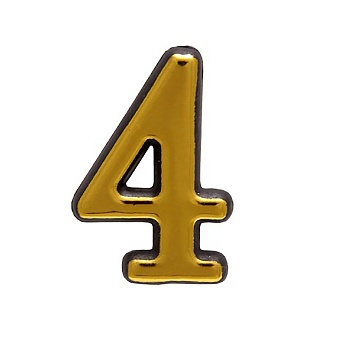 Цифра дверная АЛЛЮР большая "4" (золото) 