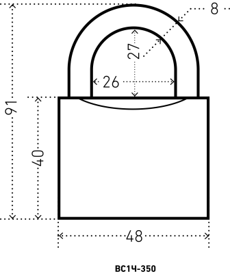 АЛЛЮР ВС1Ч-350 d8мм 5кл. Замок навесной