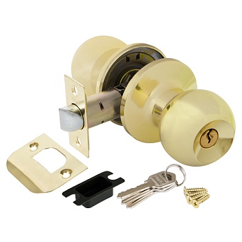 Ручка-защелка 6072 (ЗШ 01) PB-E с ключ/фикс. (золото)