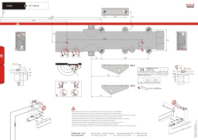 DORMA Доводчик дверной TS 71 ЕN 3/4 с рычагом до 100 кг. (белый)  