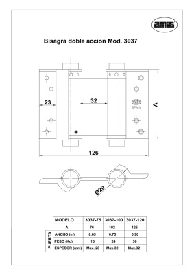 AMIG 3037-100 Петля пружинная двусторонняя (мартэлэ)