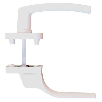 Ручка оконная двухстор. узкая/ассиметрич. алюмин., 4-х позиц., БЕЛАЯ