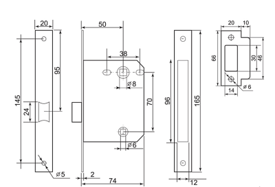 Комплект для двери FZ SET 20L 170 BK BP
