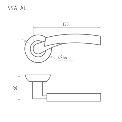 Ручка дверная 99 А  Нора-М (золото/хром)