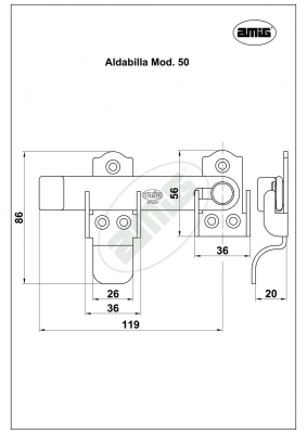 AMIG засов накладной мод. 50 L-119 mm (черный)