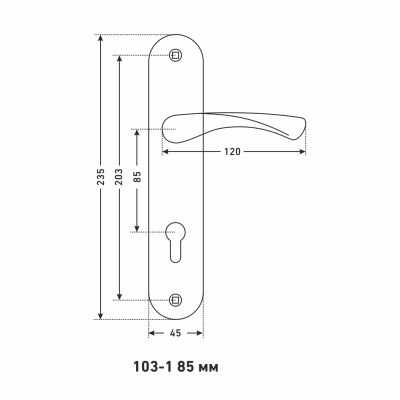 Комплект ручек Аллюр 103-1 85 мм GP (латунь)