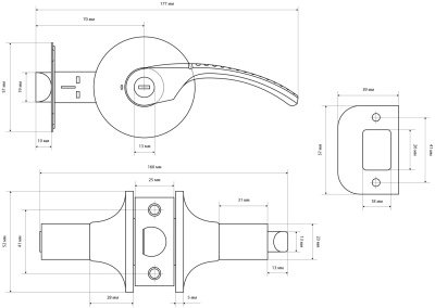 СТАНДАРТ 8510 BK AB бронза фикс Защёлка НОВИНКА (20)