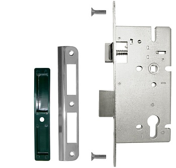 Замок ЗВ-72/55 Корпус врезного замка с защёлкой с отв. планкой