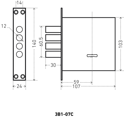 АЛЛЮР ЗВ1-07-С сувальдн. без ручек Корпус замка на китайскую дверь