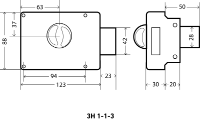 АЛЛЮР ЗН 1-1-3 Замок накладной