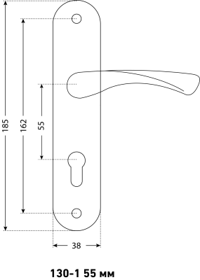 Комплект ручек Аллюр 132-1 55 мм CP (хром)