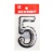 Цифра дверная пластм. АЛЛЮР "5" на клеевой основе (хром)
