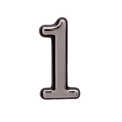 Цифра дверная пластм. АЛЛЮР "1" на клеевой основе (хром)