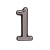 Цифра дверная пластм. АЛЛЮР "1" на клеевой основе (хром)