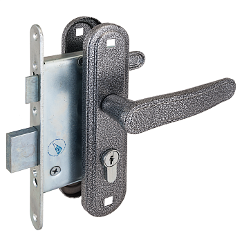 Димитровград "Зенит" 4-3.03 Замок врезной с ручками (серебро)