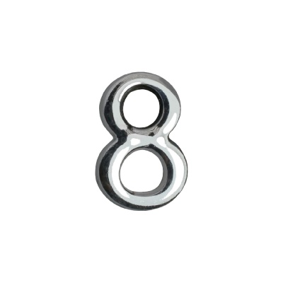 Цифра дверная АЛЛЮР "8" на клеевой основе (хром)