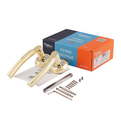 Ручка дверная 99 А  Нора-М (золото/хром)