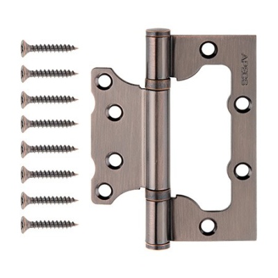 APECS петли 100*75*2,5-B2-Steel-AС накладная без врезки (медь)