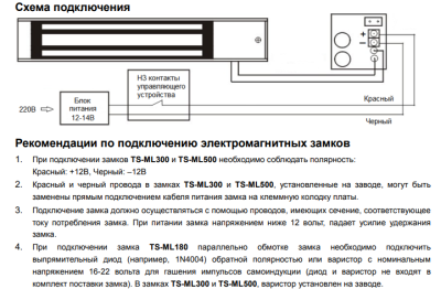 Tantos Замок электромагнитный TS-ML500