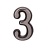 Цифра дверная пластм. АЛЛЮР "3" на клеевой основе (хром)