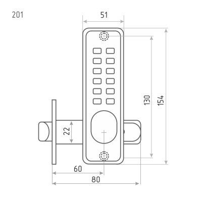 Нора-М Кодовый замок 201 (бронза)