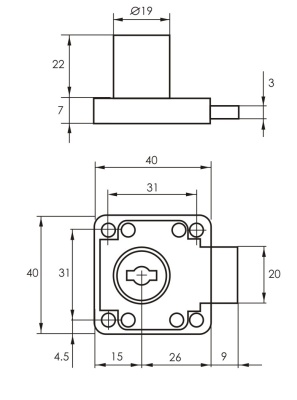 Soller замок мебельный 138-22М с ответ.пл. хром (240,12!!!)