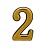 Цифра дверная АЛЛЮР большая "2" (золото) 