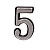 Цифра дверная АЛЛЮР большая "5" (хром) 